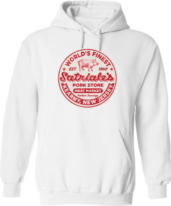 Satriale'S Italian Sausage Worn Out Graphic Pullover Hoodie - White