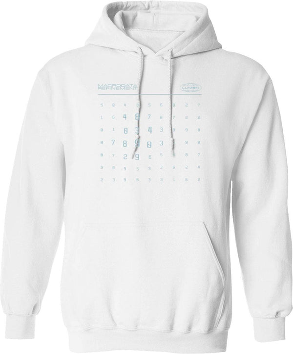 Scary Numbers Lumon Macrodata Refinement Severance TV Graphic Pullover Hoodie - White
