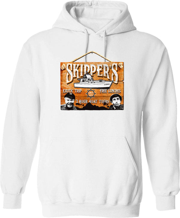 Skipper Gilligan'S Island Wooden Sign Graphic Pullover Hoodie - White