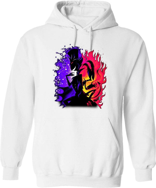Stolas and Blitzo Inner Desires - Helluva Boss Photographic Print Graphic Pullover Hoodie - White