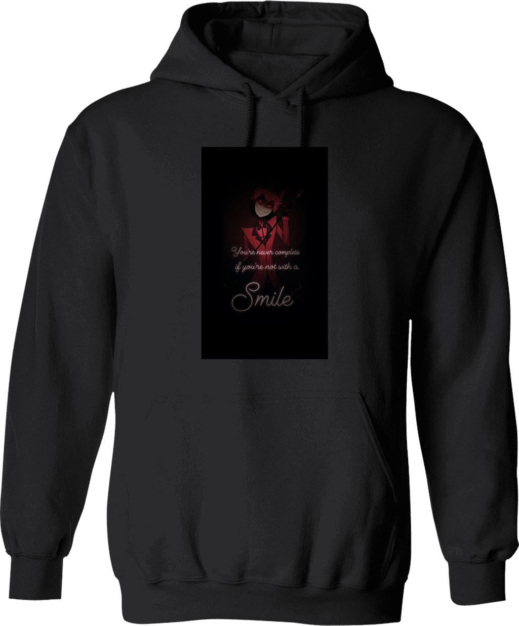 T-Hoodie hazbin Hotel Essential Graphic Pullover Hoodie - Black