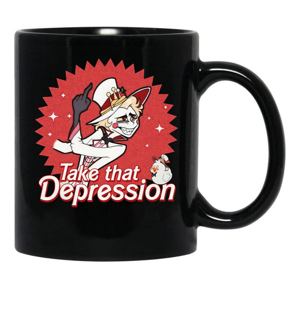 TAKE That Depression Black Coffee Mug, Gift Coffee Mug - Black