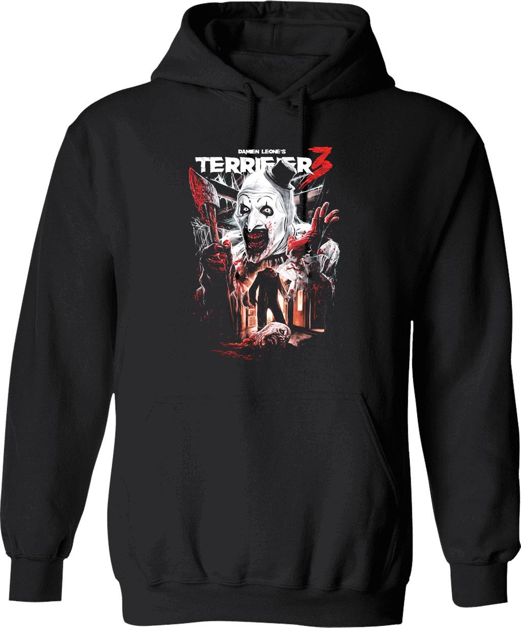 Terrifier 3 Heads Will Roll Graphic Pullover Hoodie - Black