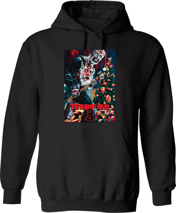 Terrifier Merry Christmas - Art The Clown Graphic Pullover Hoodie - Black