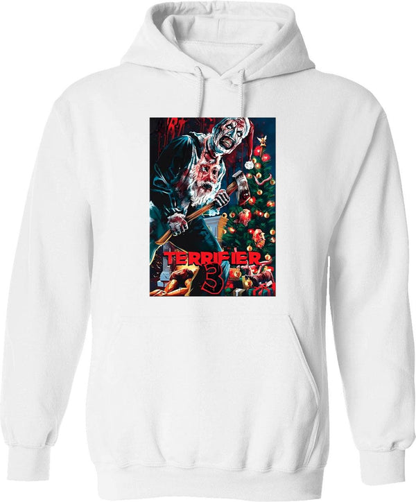 Terrifier Merry Christmas - Art The Clown Graphic Pullover Hoodie - White