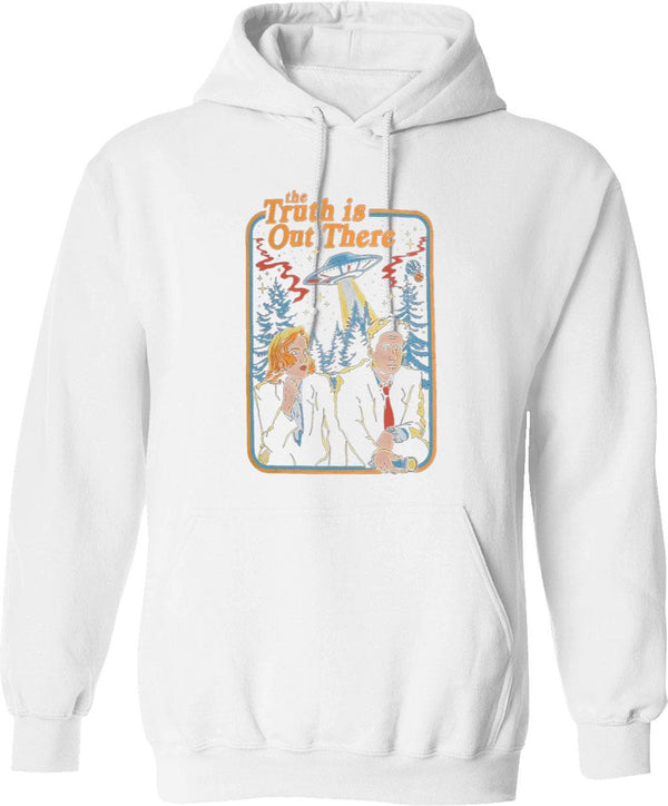 The Truth Is Out There - X Files Funny Classic Graphic Pullover Hoodie - White