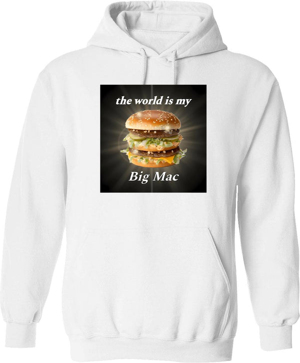 The World is My Big Mac Graphic Pullover Hoodie - White