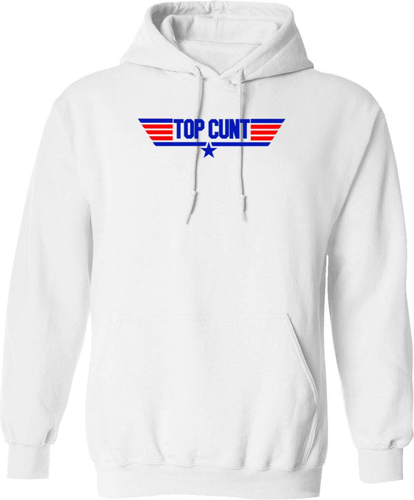 Top Cunt Funny Parody Women's Crop Top Tee Graphic Pullover Hoodie - White
