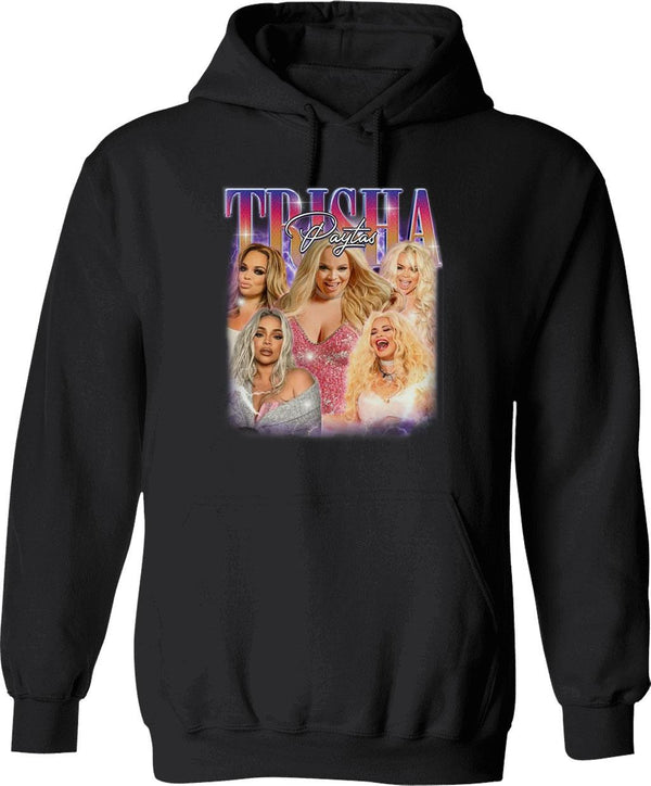 Trisha Paytas Trisha Paytas Hoodie Unisex SweatHoodie Back Side Print – Feel The Softness Graphic Pullover Hoodie - Black