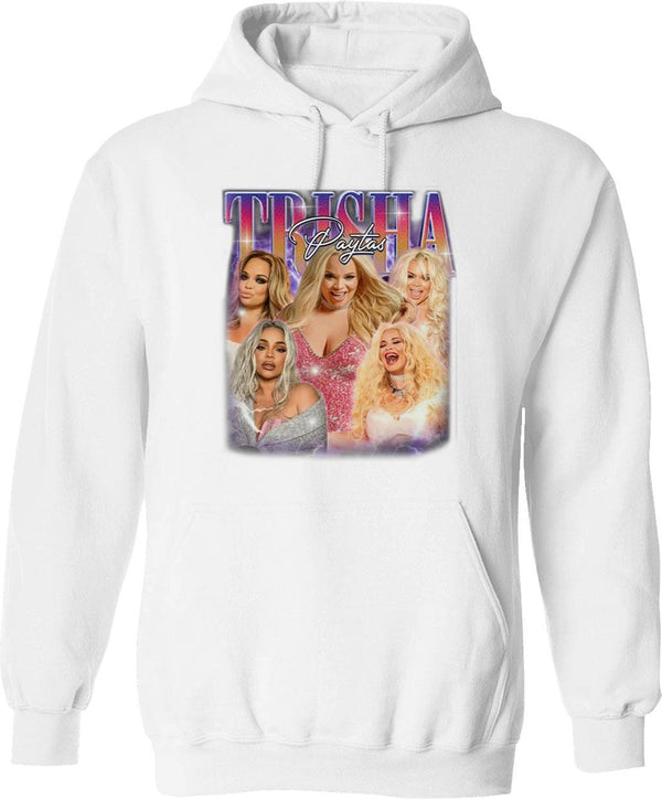 Trisha Paytas Trisha Paytas Hoodie Unisex SweatHoodie Back Side Print – Feel The Softness Graphic Pullover Hoodie - White