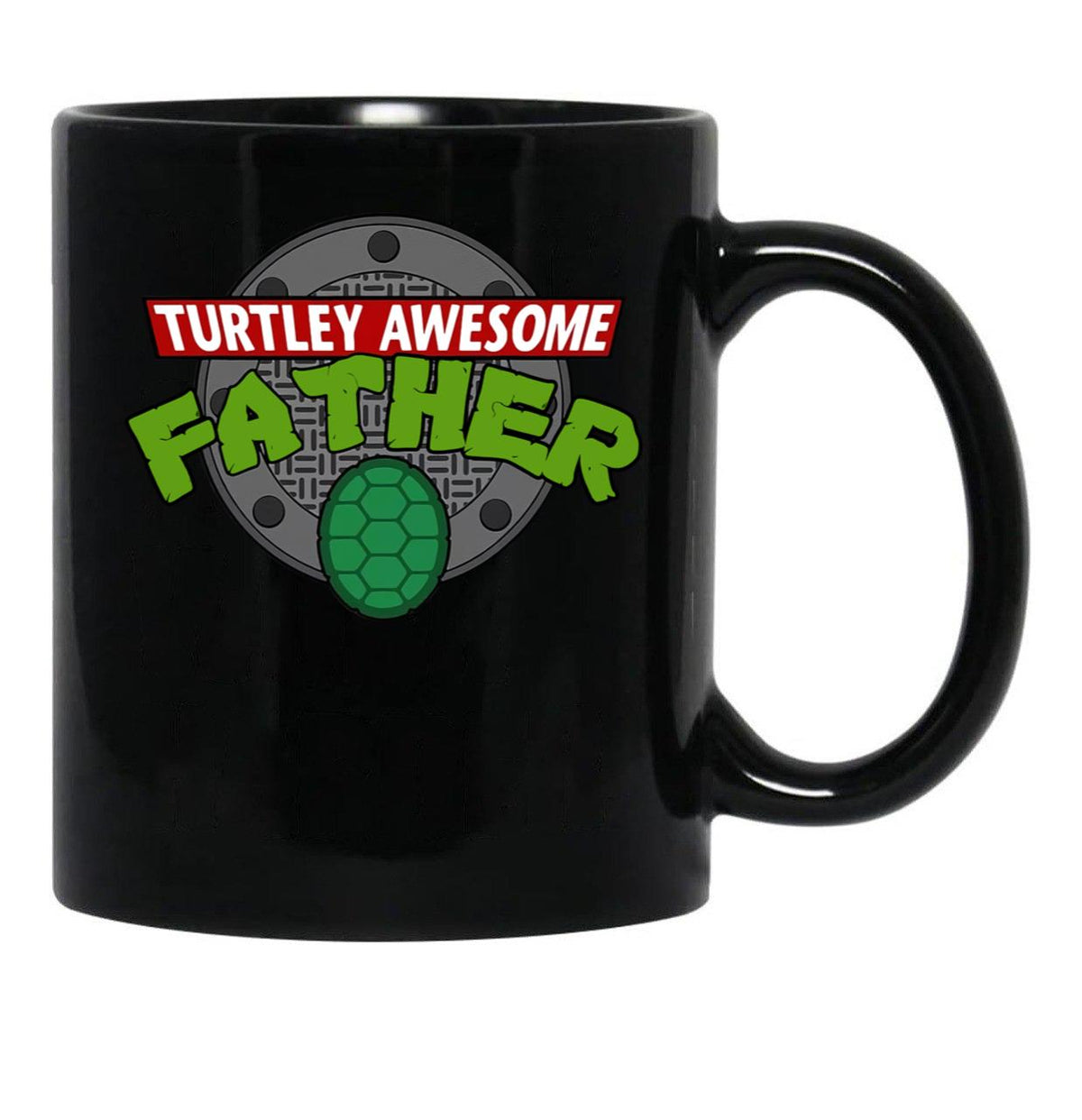 Turtley Awesome Father Awesome Fathers Day Black Coffee Mug, Gift Coffee Mug - Black