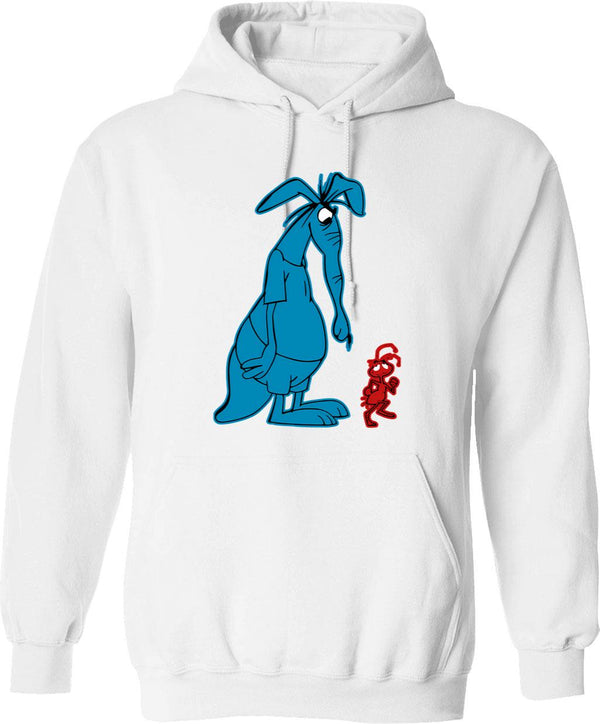 Vatadi Ant and Aardvark Graphic Pullover Hoodie - White
