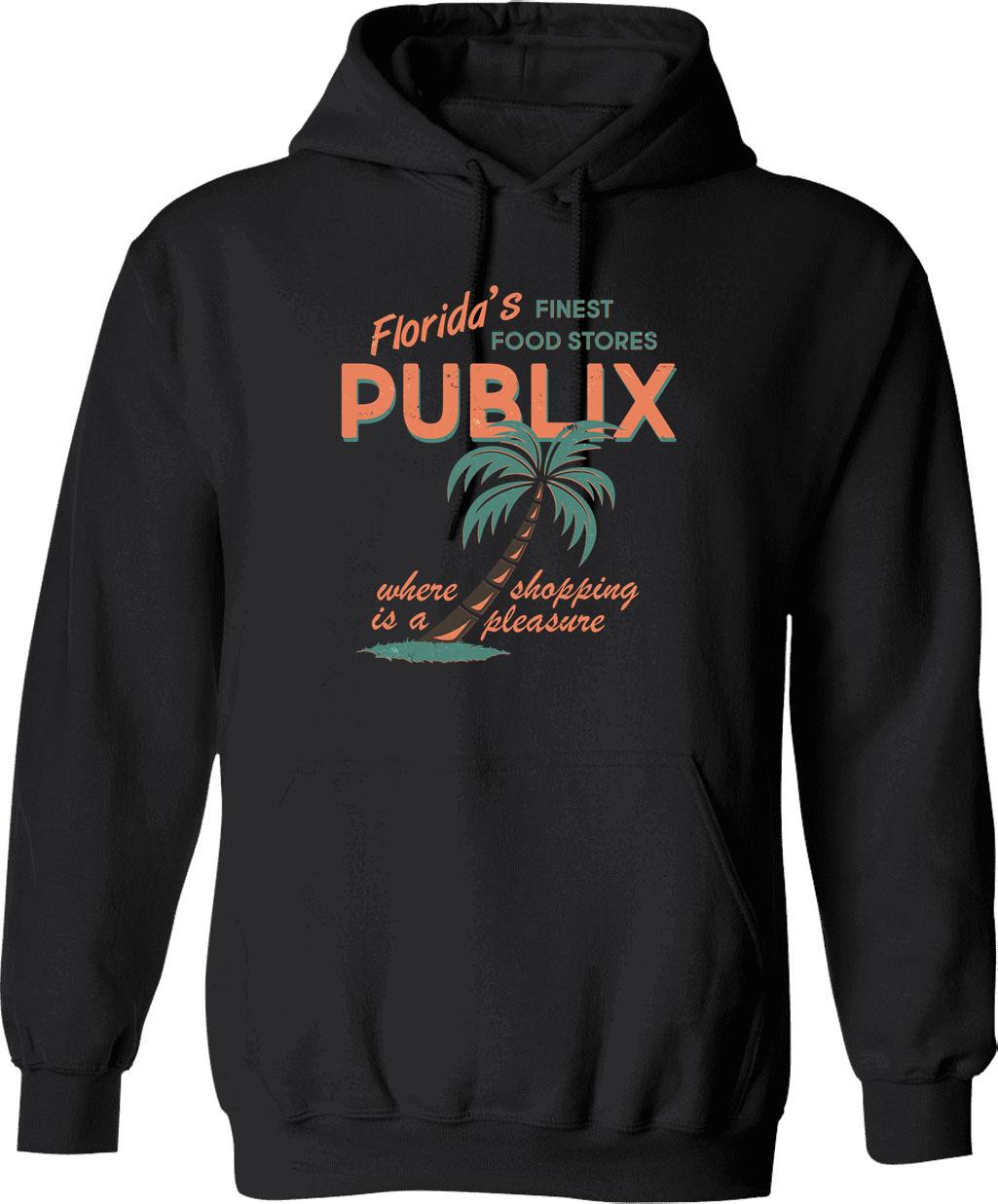 Vintage Publix Florida's Finest Food Stores Graphic Pullover Hoodie - Black