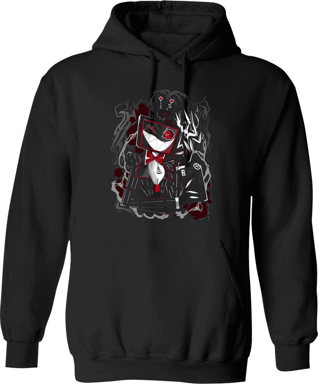 Vox Hazbin Hotel Hoodie Design Essential Essential Graphic Pullover Hoodie - Black