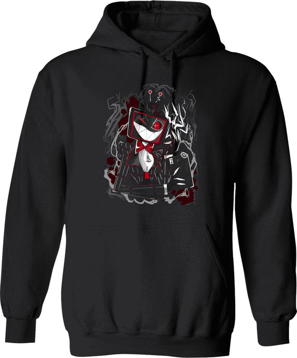 Vox Hazbin Hotel Hoodie Design Essential Essential Graphic Pullover Hoodie - Black