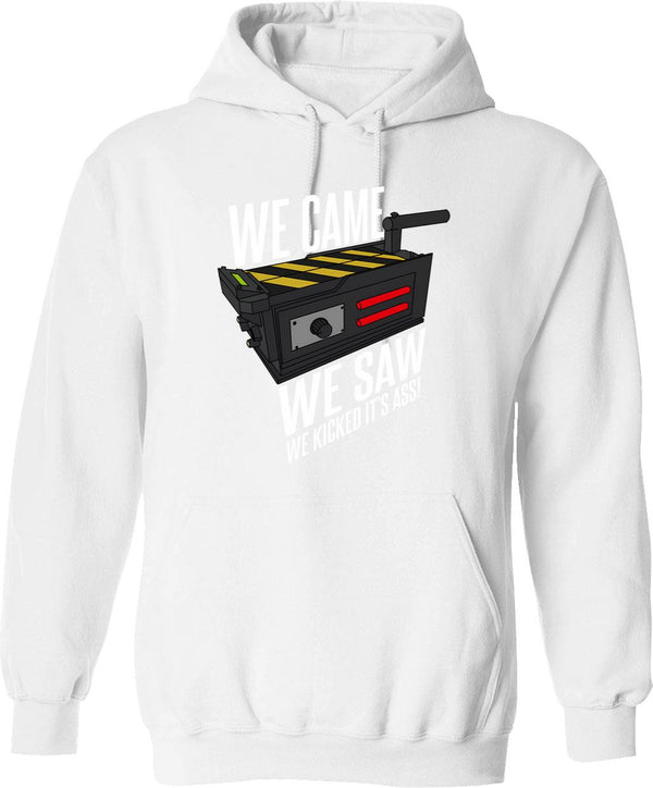 We Came We Saw We Kicked Its Ass Graphic Pullover Hoodie - White