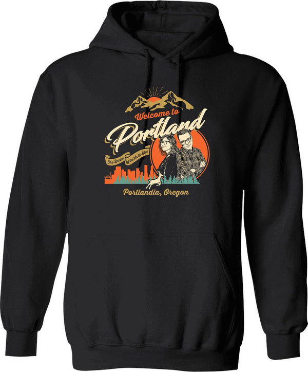 Welcome to Portlandia Graphic Pullover Hoodie - Black