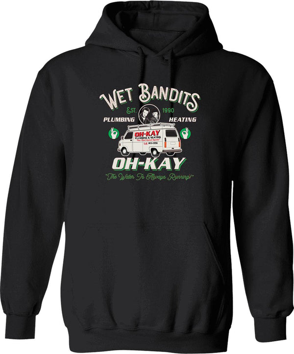 Wet Bandits Plumbing Heating Dks 3 Graphic Pullover Hoodie - Black
