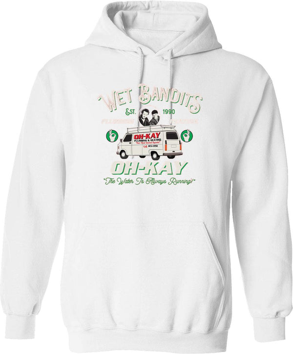 Wet Bandits Plumbing Heating Dks 3 Graphic Pullover Hoodie - White