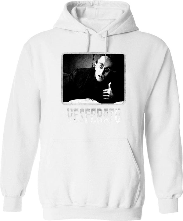 Yesferatu Funny Nosferatu Positive Goth Horror Lover Gift Meme Classic Graphic Pullover Hoodie - White