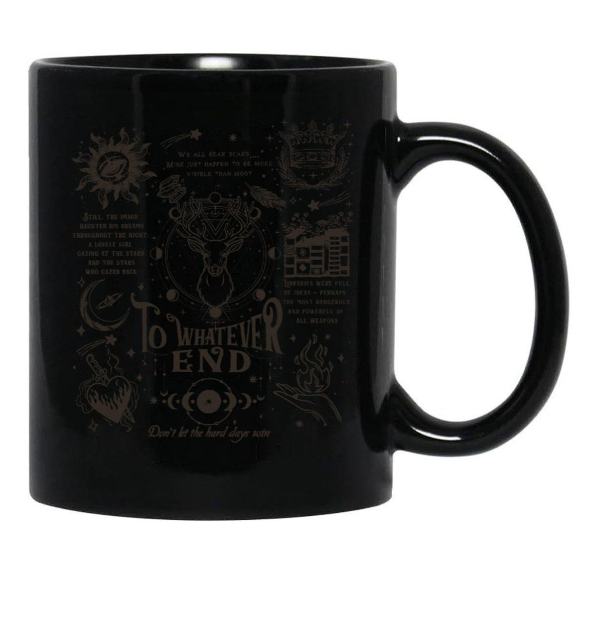 to Whatever End Throne of Glass Black Coffee Mug, Gift Coffee Mug - Black