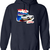 106 1.3 Rallye... Petit Lion Hoodie - Retro Graphic Pullover Hoodie for Men & Women - Navy