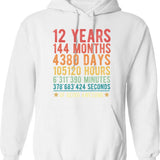 12 Years Of Being Awesome Vintage 12th Birthday Funny Gift Hoodie - White