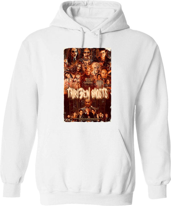 13 Ghosts Hoodie - Retro Graphic Pullover Hoodie for Men & Women - White