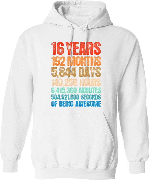 16 Years Old 16th Birthday Retro Vintage 2003 Birthday Gift Hoodie - White
