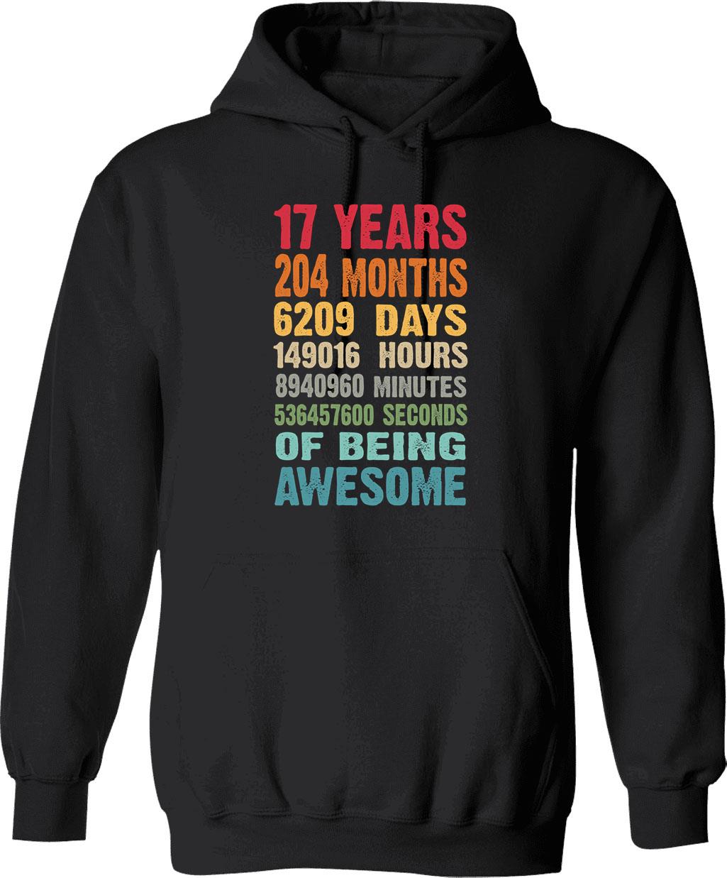 17 Years 204 Months Being Awesome 17th Birthday Teen Gifts - Black