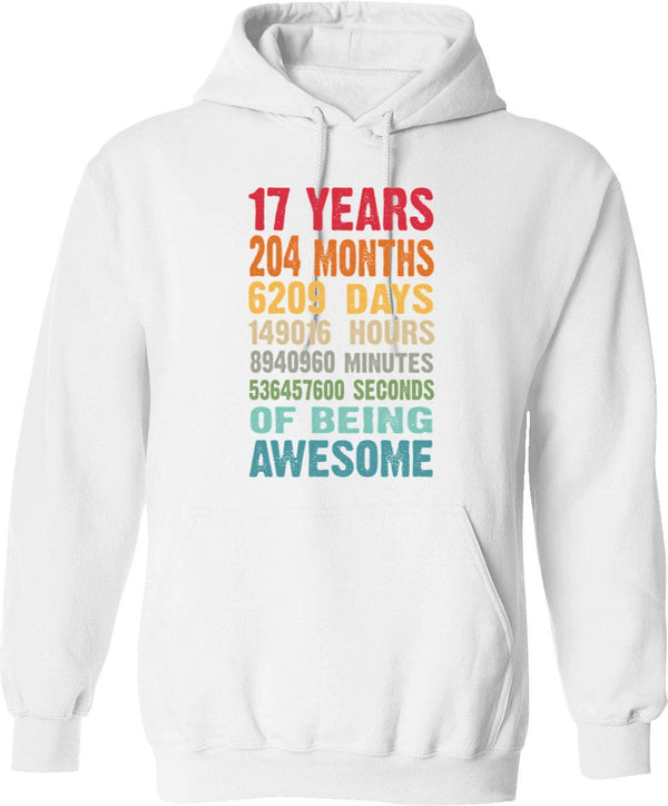 17 Years 204 Months Being Awesome 17th Birthday Teen Gifts - White