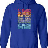 17 Years 204 Months Being Awesome 17th Birthday Teen Gifts - Blue