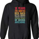 18 Years 216 Months Being Awesome 18th Birthday Teen Gifts - Black