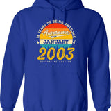 18th Birthday 18 Years Born In 2003 January Hoodie - Blue