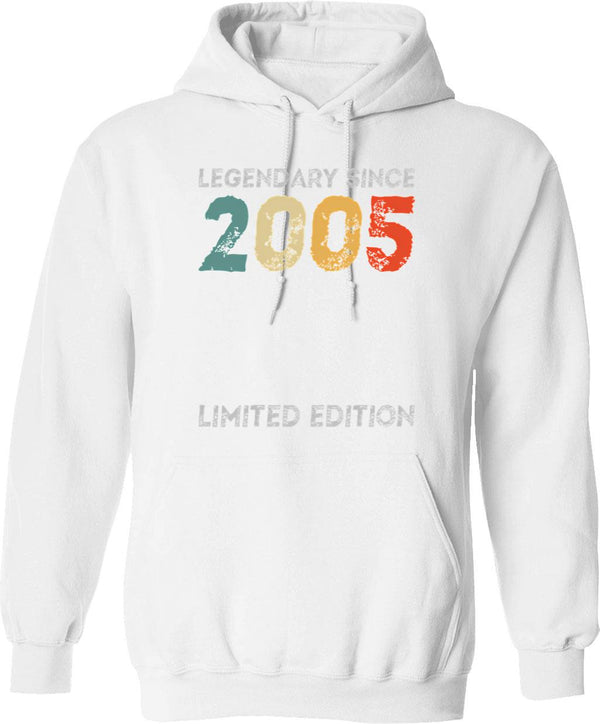 18th Birthday Legendary Since 2005 Vintage (1) Hoodie - White