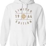 1944 Limited Edition 80th Birthday Hoodie - Funny Birthday Gift Pullover - White
