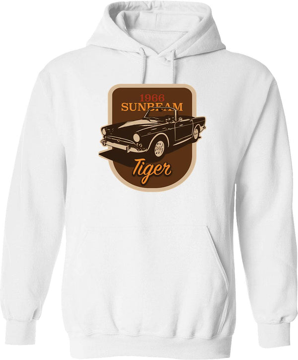 1966 Sunbeam Tiger Classic Hoodie - Retro Graphic Pullover Hoodie for Men & Women - White