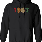 1967 Birthday Funny Hoodie - Funny Birthday Gift Pullover - Black