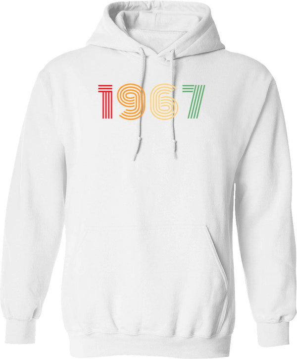 1967 Birthday Funny Hoodie - Funny Birthday Gift Pullover - White