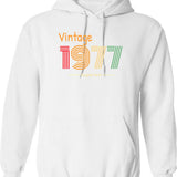 1977 Birthday Funny Hoodie - Funny Birthday Gift Pullover - White