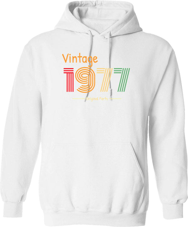 1977 Birthday Funny Hoodie - Funny Birthday Gift Pullover - White