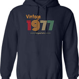 1977 Birthday Funny Hoodie - Funny Birthday Gift Pullover - Navy