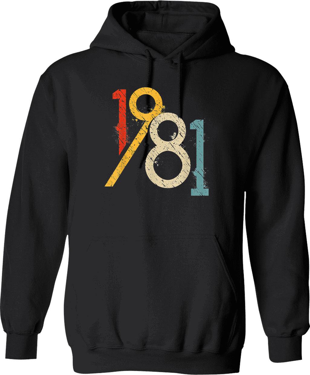1981 Vintage 40th Birthday Hoodie - Funny Birthday Gift Pullover - Black