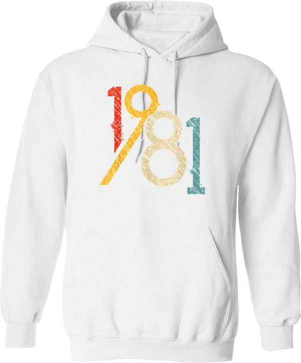1981 Vintage 40th Birthday Hoodie - Funny Birthday Gift Pullover - White