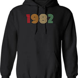 1982 Birthday Funny Hoodie - Funny Birthday Gift Pullover - Black