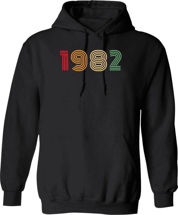 1982 Birthday Funny Hoodie - Funny Birthday Gift Pullover - Black