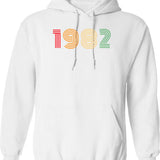 1982 Birthday Funny Hoodie - Funny Birthday Gift Pullover - White