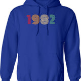1982 Birthday Funny Hoodie - Funny Birthday Gift Pullover - Blue