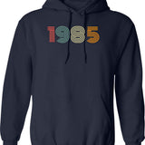 1985 Hoodie - Retro Graphic Pullover Hoodie - Navy