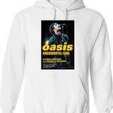 1996 Knebworth In Cinemas Worldwide Hoodie - Retro Graphic Pullover Hoodie for Men & Women - White